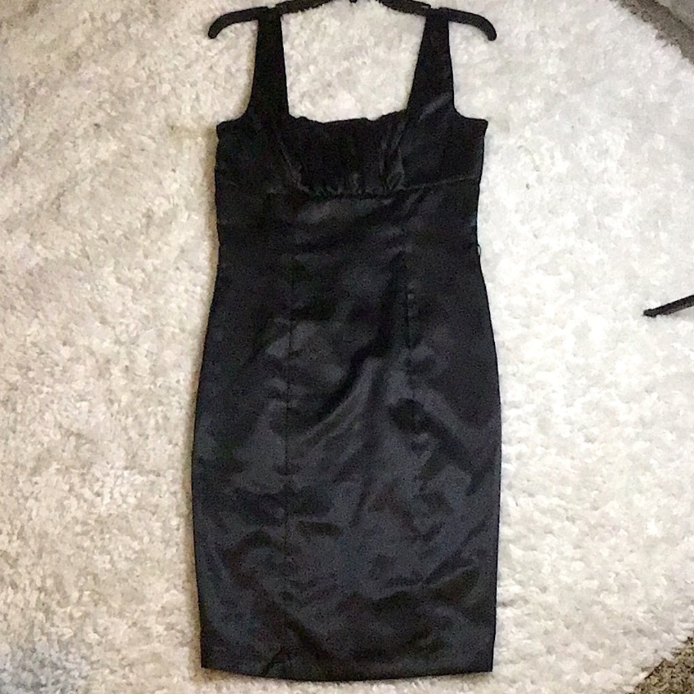 Charlotte Russe Black Satin Cocktail Dress